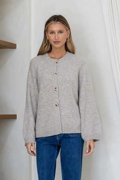 Lennox Long Sleeve Cardi - Warm Beige