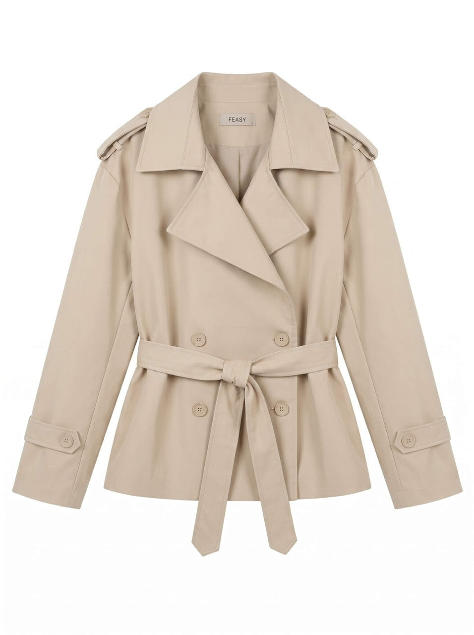 Cropped Trench Jacket - Beige