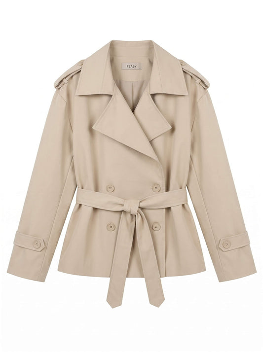 Cropped Trench Jacket - Beige