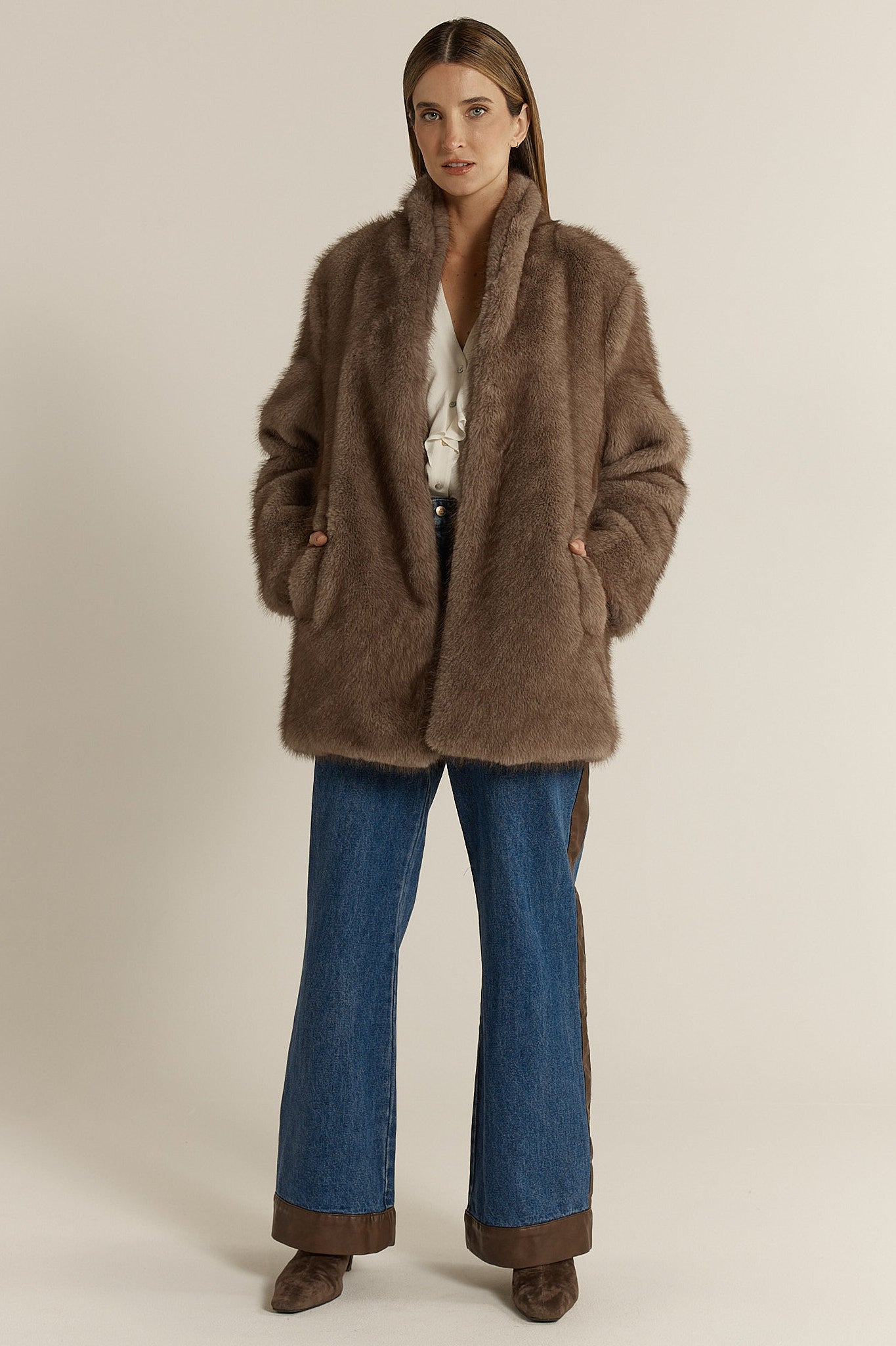 Fate & Beck Beau Faux Fur Coat - Mink