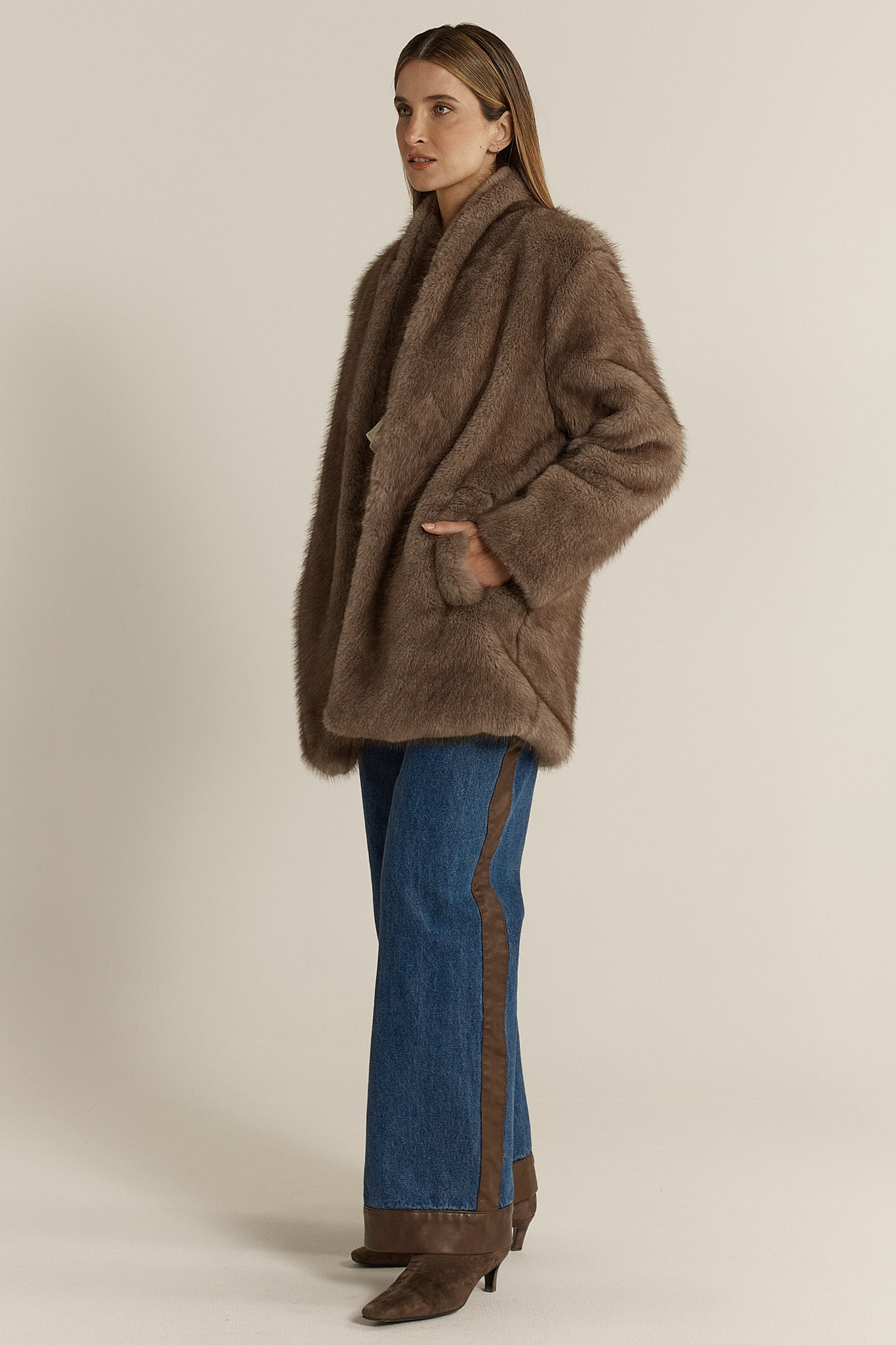 Fate & Beck Beau Faux Fur Coat - Mink