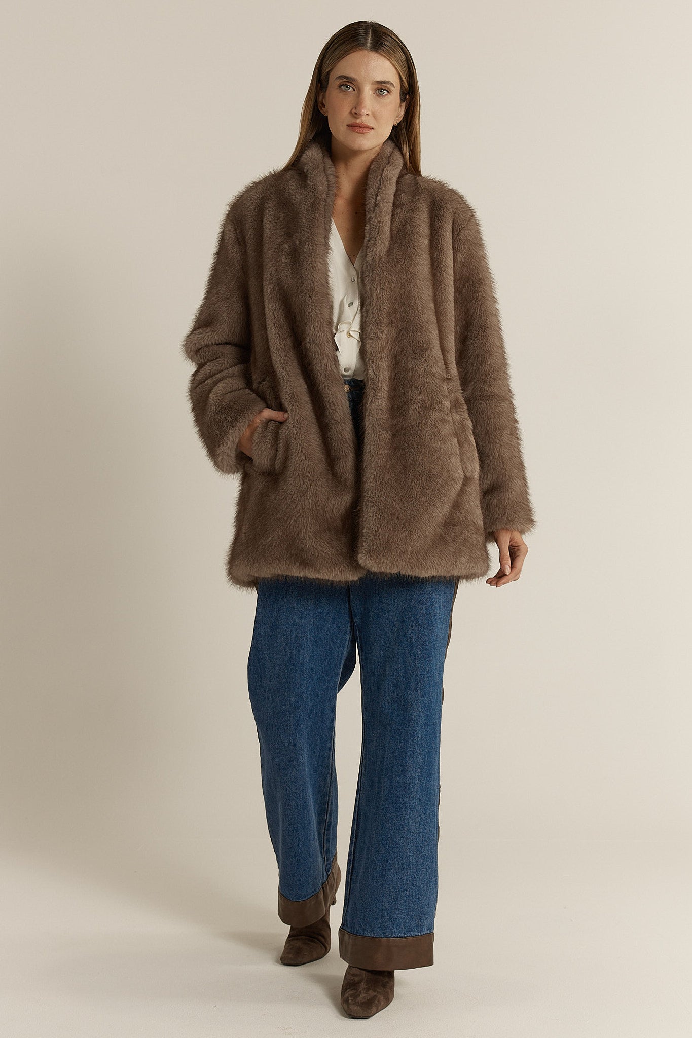 Fate & Beck Beau Faux Fur Coat - Mink
