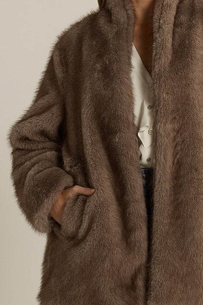 Fate & Beck Beau Faux Fur Coat - Mink