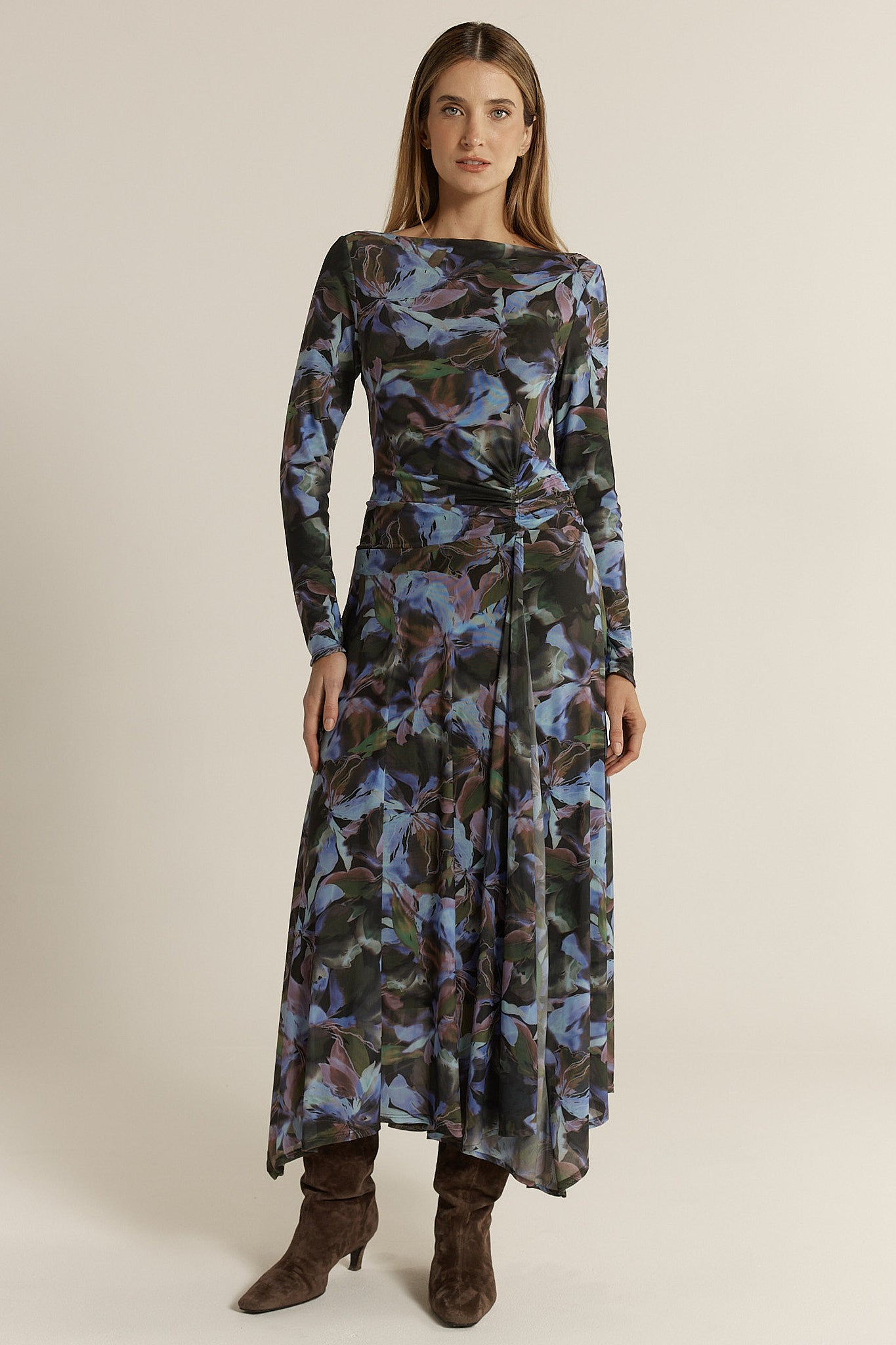 Fate & Becker Alix Mesh Dress - Blue/Chocolate
