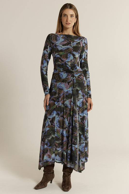 Fate & Becker Alix Mesh Dress - Blue/Chocolate