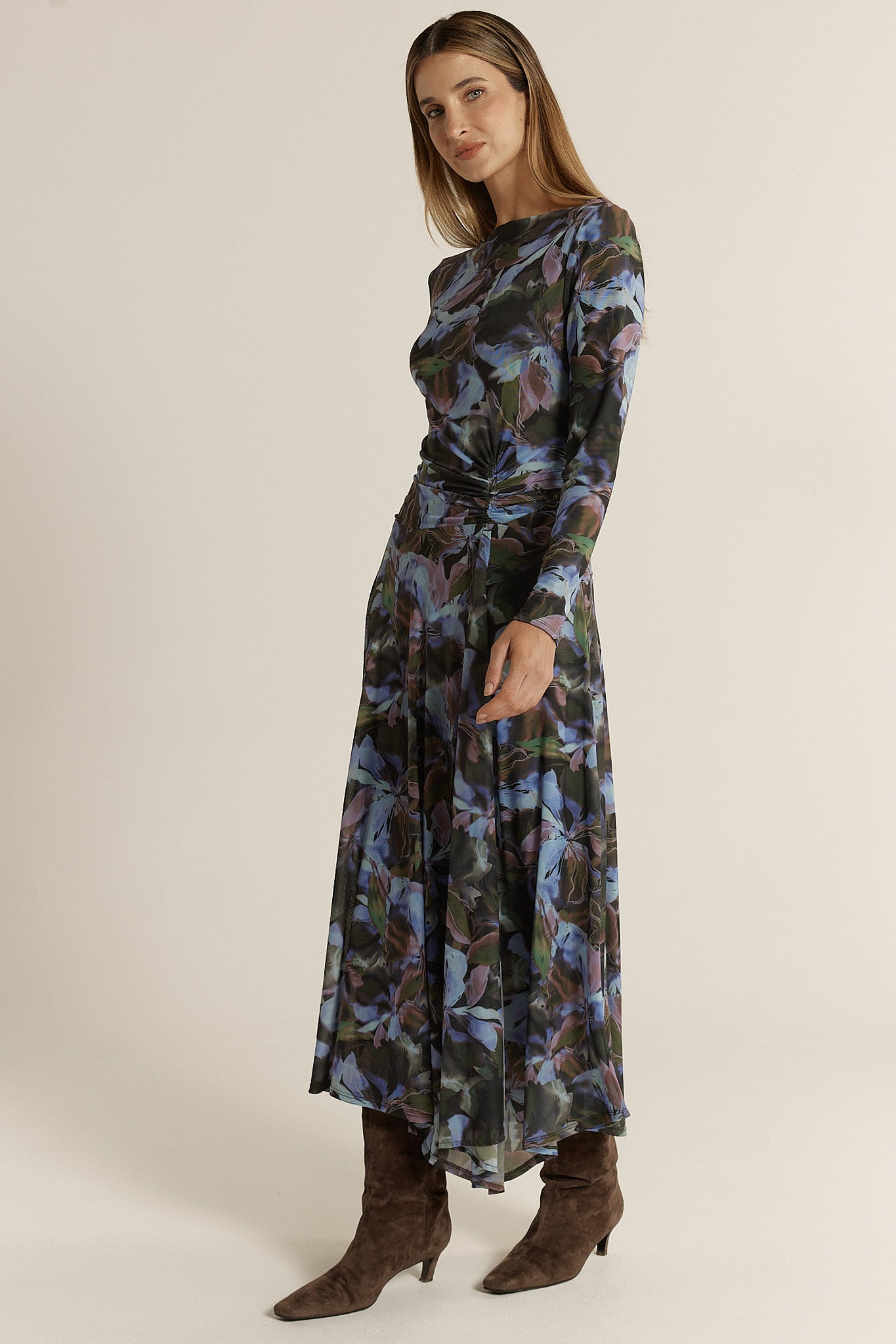 Fate & Becker Alix Mesh Dress - Blue/Chocolate