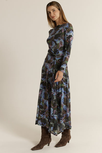 Fate & Becker Alix Mesh Dress - Blue/Chocolate