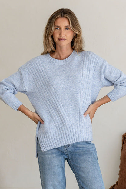 Oslo Ribbed Knit - Sky Blue