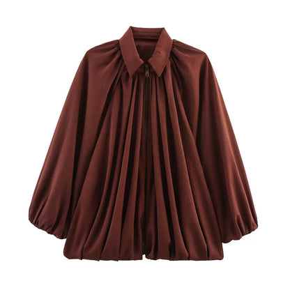 Drapey Zip Front Night Time Jacket - Wine