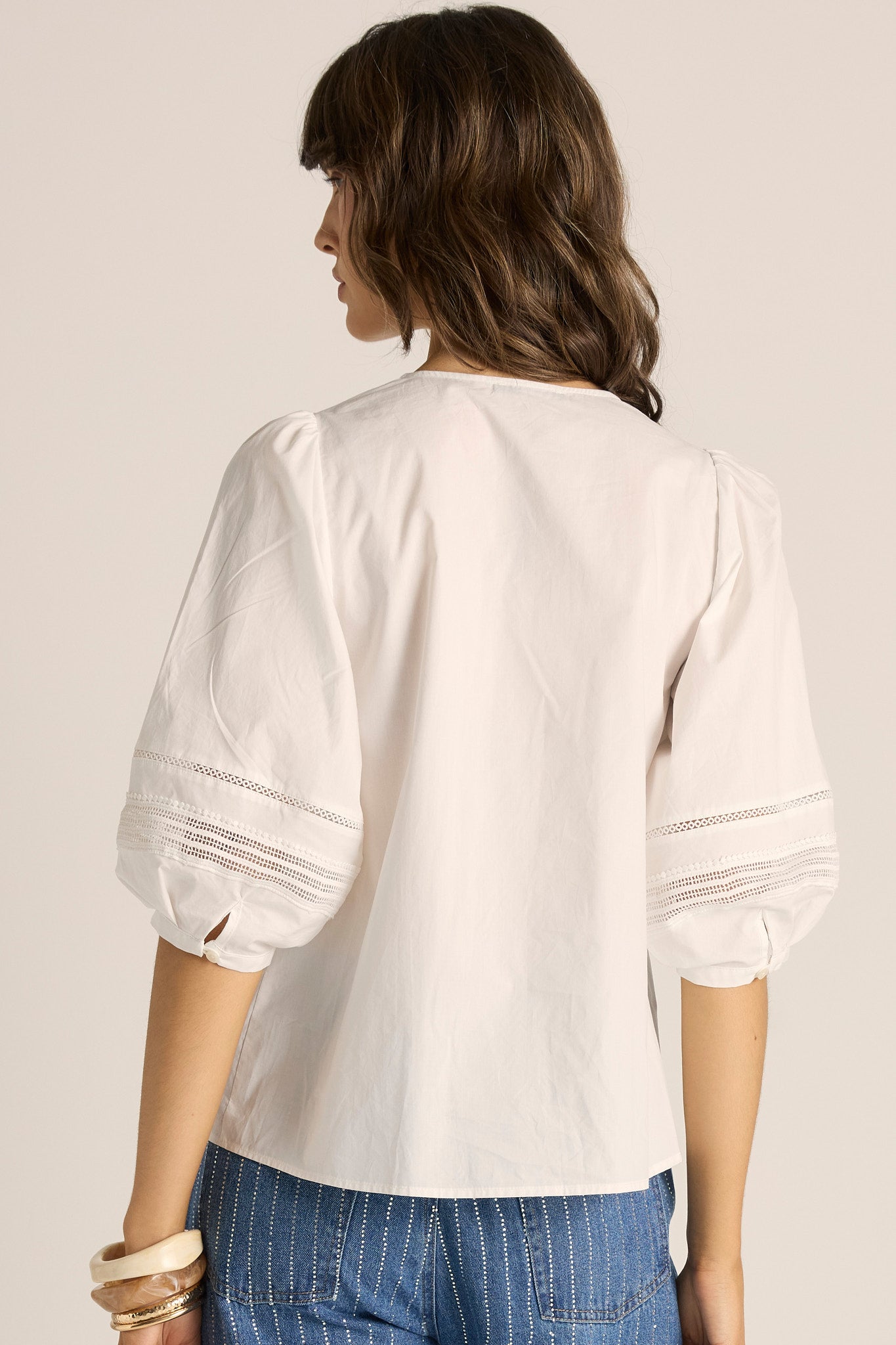 Fate & Becker Freya Lace Trim Blouse - White