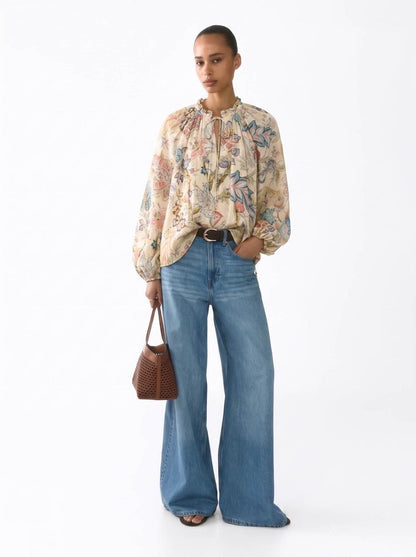 Covent Garden Blouse - Cream Floral