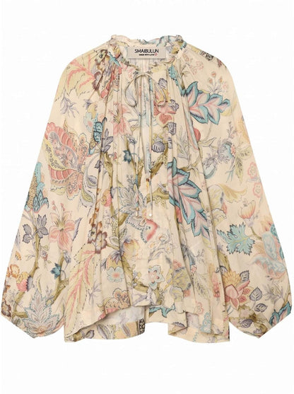 Covent Garden Blouse - Cream Floral