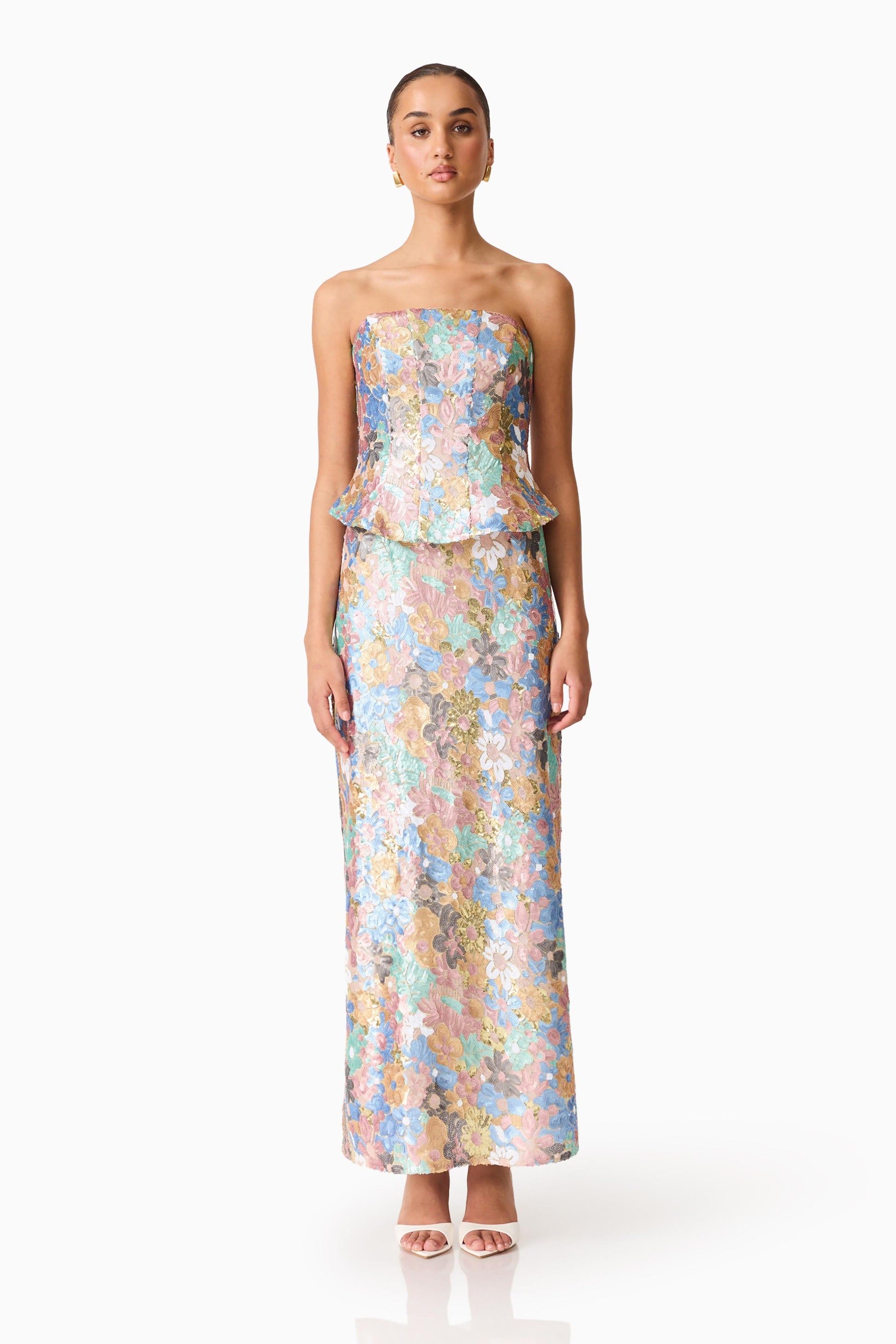 Elliatt Athea Gown - Gold/Multi Mangos Fashion Boutique Elliatt Athea Gown - Gold/Multi Mangos Fashion Boutique