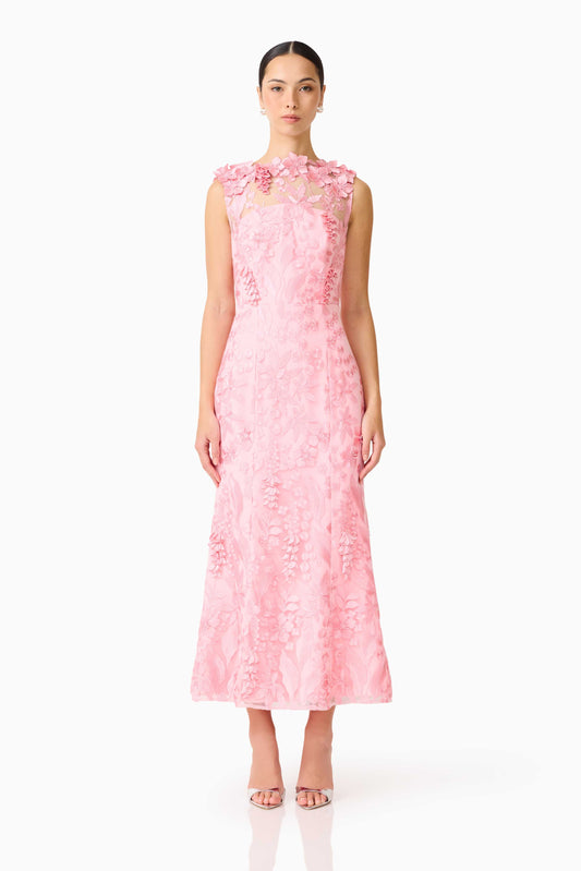 Elliatt Monique High Neck Floral Gown - Pink