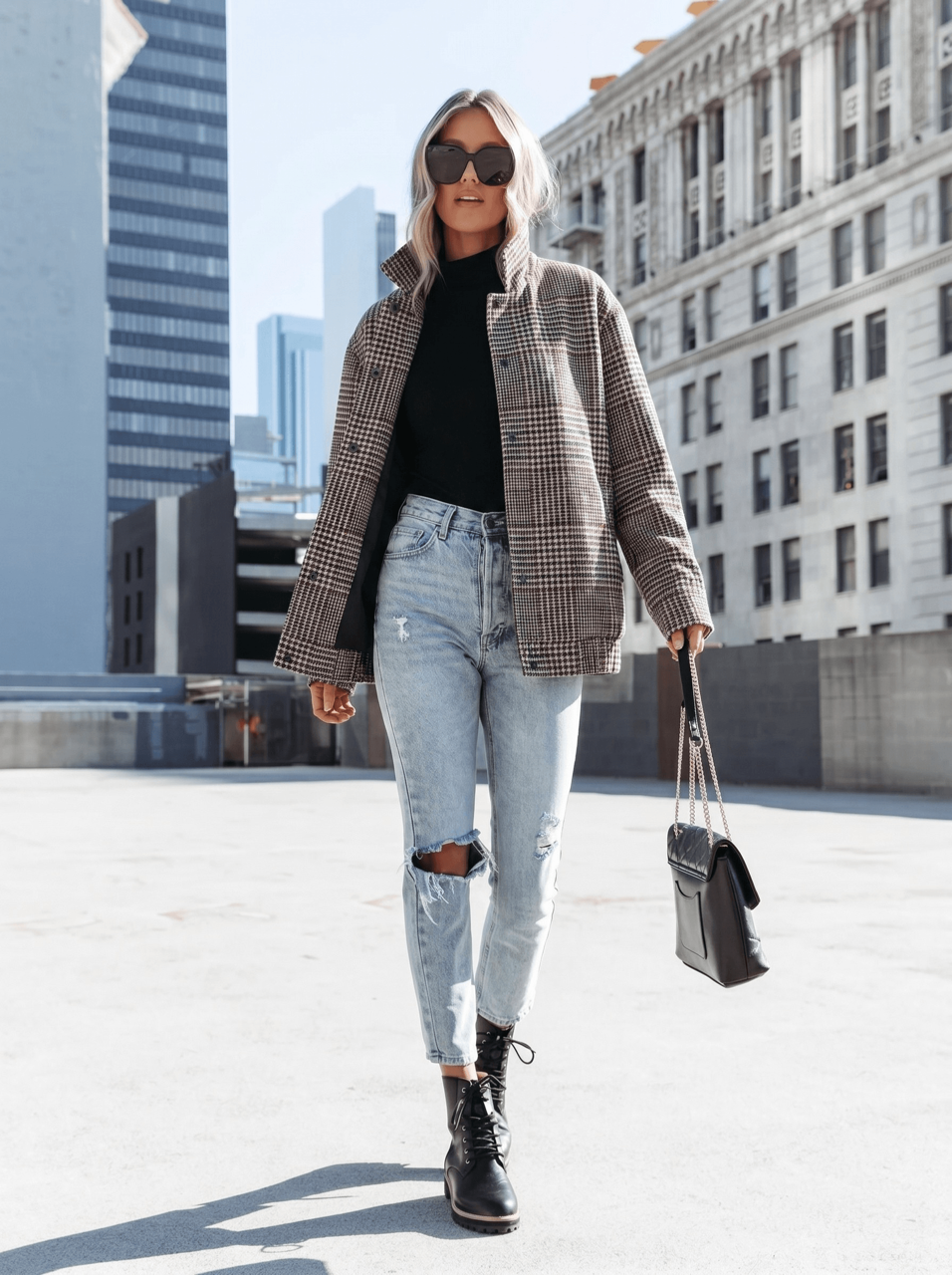 Cansas Check Bomber Jacket