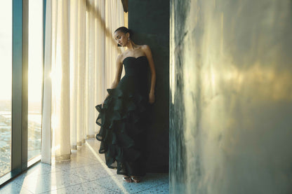 Elliatt Evelin Tiered Gown - Black