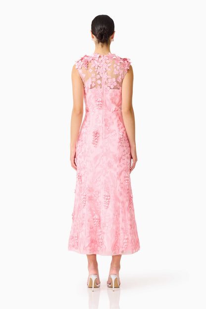 Elliatt Monique High Neck Floral Gown - Pink