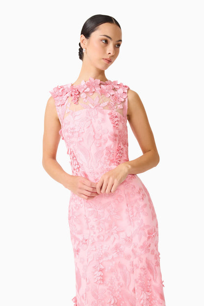 Elliatt Monique High Neck Floral Gown - Pink