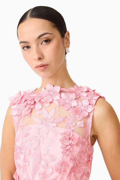 Elliatt Monique High Neck Floral Gown - Pink