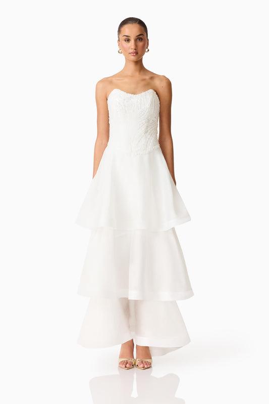 Elliatt Daelia Tiered Gown - White