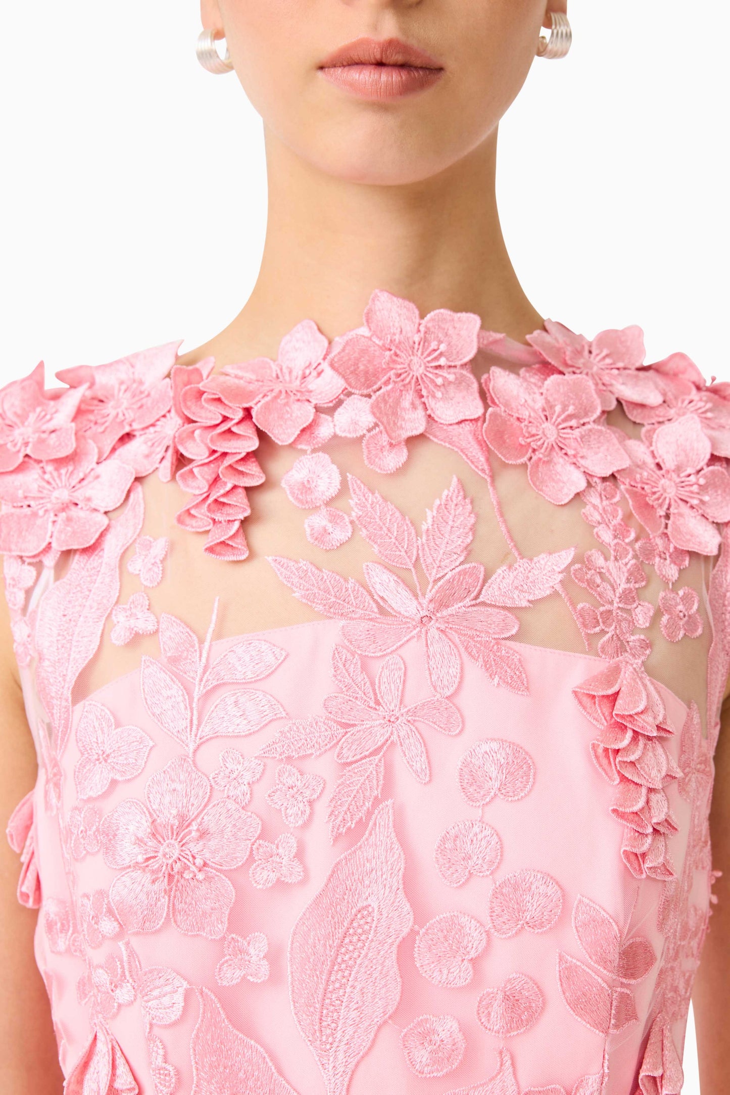 Elliatt Monique High Neck Floral Gown - Pink