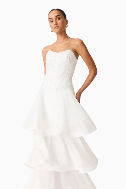 Elliatt Daelia Tiered Gown - White