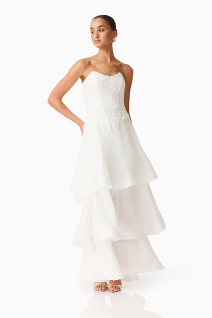 Elliatt Daelia Tiered Gown - White