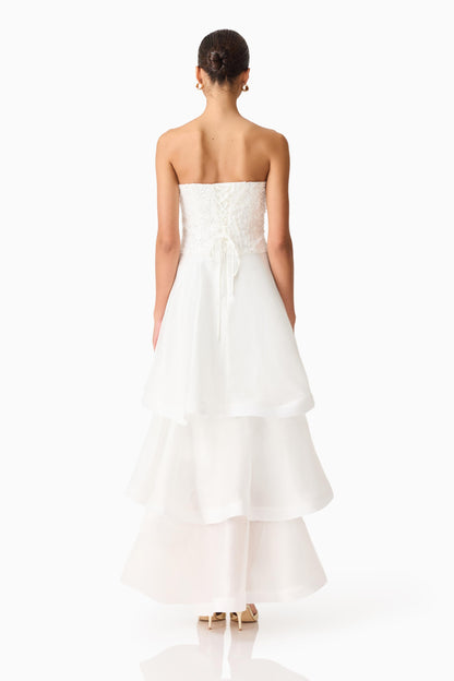 Elliatt Daelia Tiered Gown - White