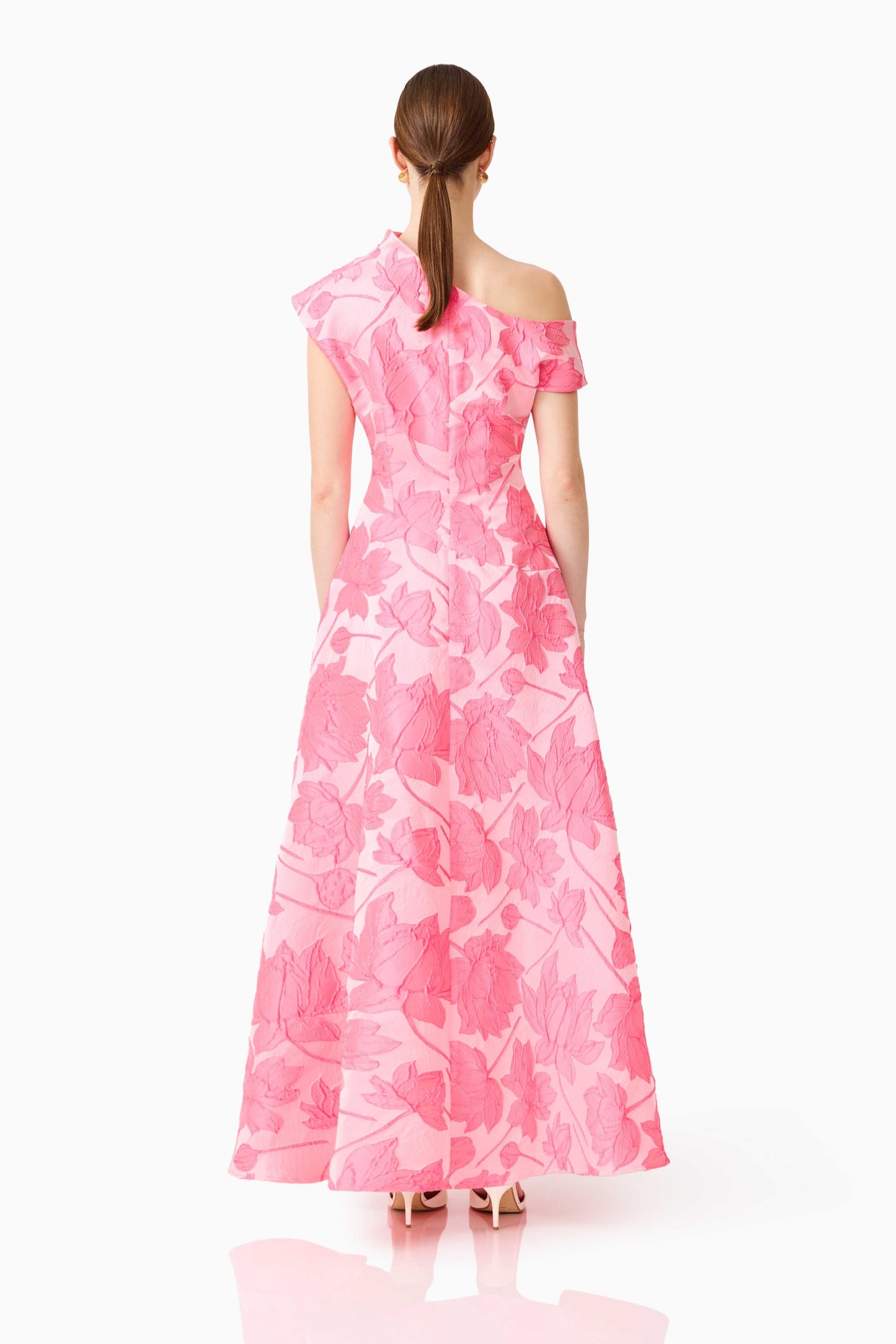 Elliatt Dionne Asymmetrical Maxi Gown - Pink Floral