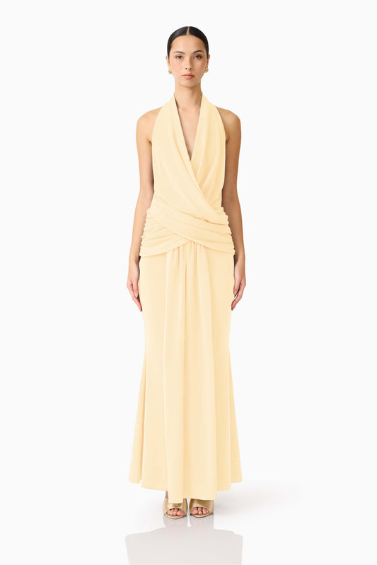 Elliatt Simone Cowl Neck Gown - Buttercup Yellow