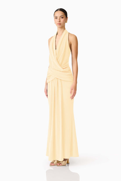 Elliatt Simone Cowl Neck Gown - Buttercup Yellow