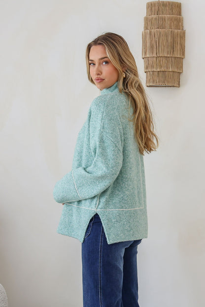 Inferno Contrast Trim Knit - Sage