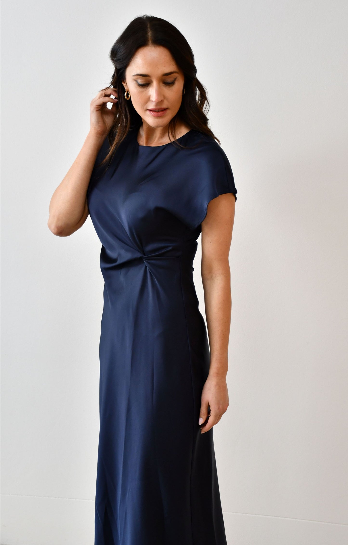Kirra Twist Front Maxi Dress - Navy