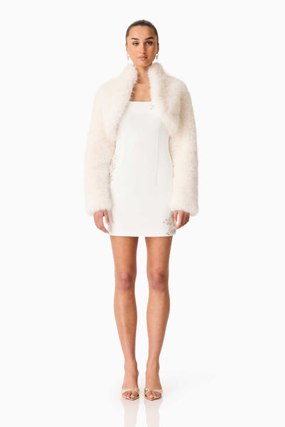 Elliatt Lucyna Faux Fur Cropped Long Sleeve Jacket
