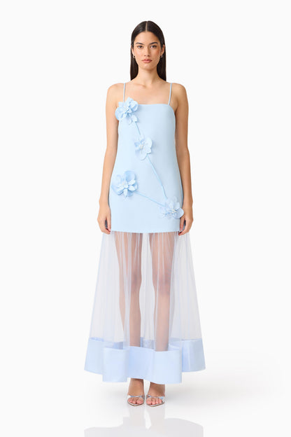 Elliatt Reina 3D Floral Gown - Sky Blue