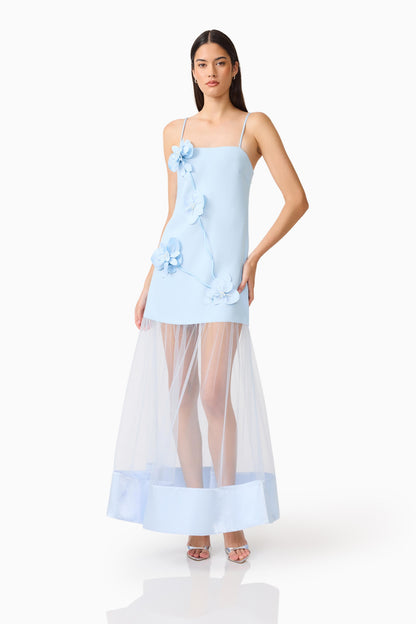 Elliatt Reina 3D Floral Gown - Sky Blue