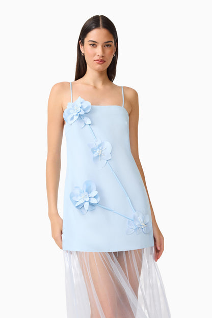 Elliatt Reina 3D Floral Gown - Sky Blue