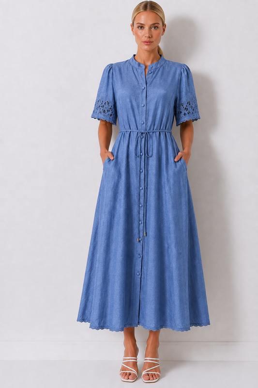 Little Lady Lace Dress - Blue