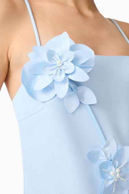 Elliatt Reina 3D Floral Gown - Sky Blue