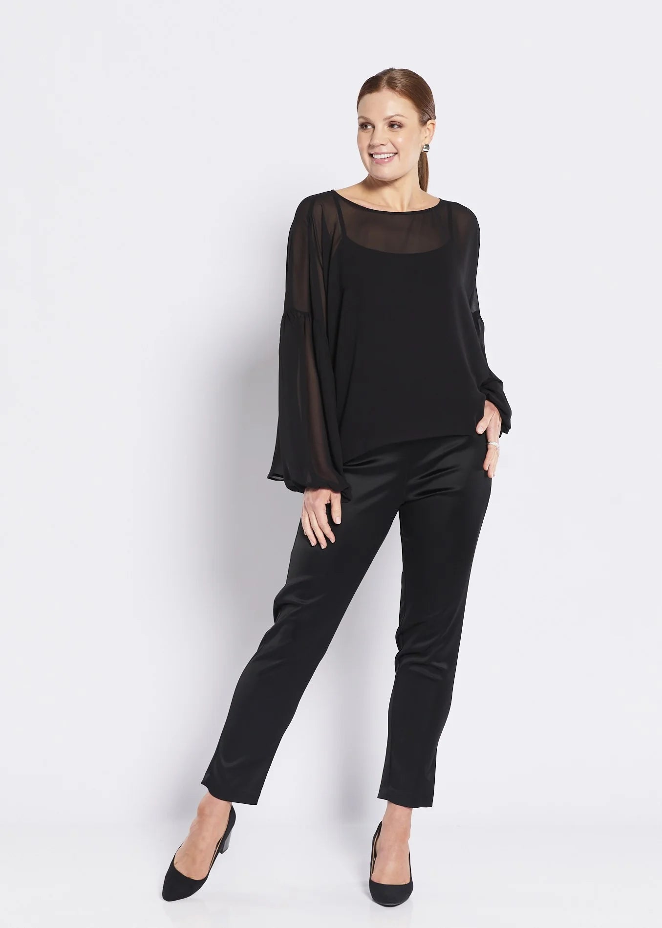 Philosophy Aust. Madonna Stretch Satin Pant - Black