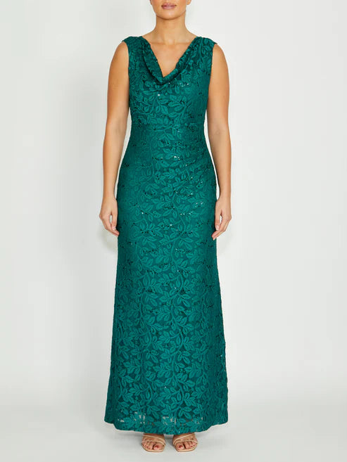 Anthea Crawfrod Elisa Gown in Green Slate