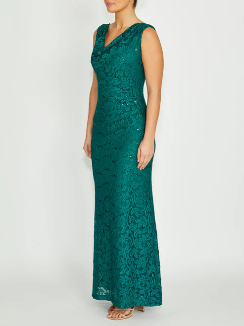 Anthea Crawfrod Elisa Gown in Green Slate