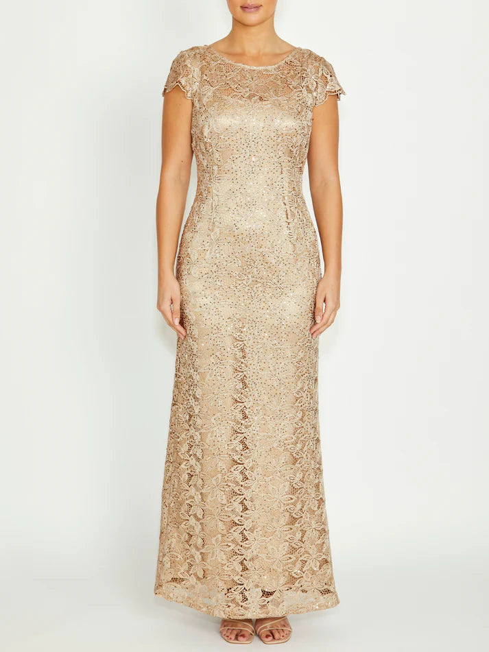 Anthea Crawford  Millicent Champagne Lace Dress COMING SOON