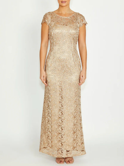Anthea Crawford  Millicent Champagne Lace Dress COMING SOON