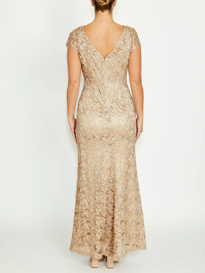 Anthea Crawford  Millicent Champagne Lace Dress COMING SOON