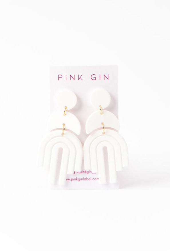 Pink Gin Allegra Earrings - White