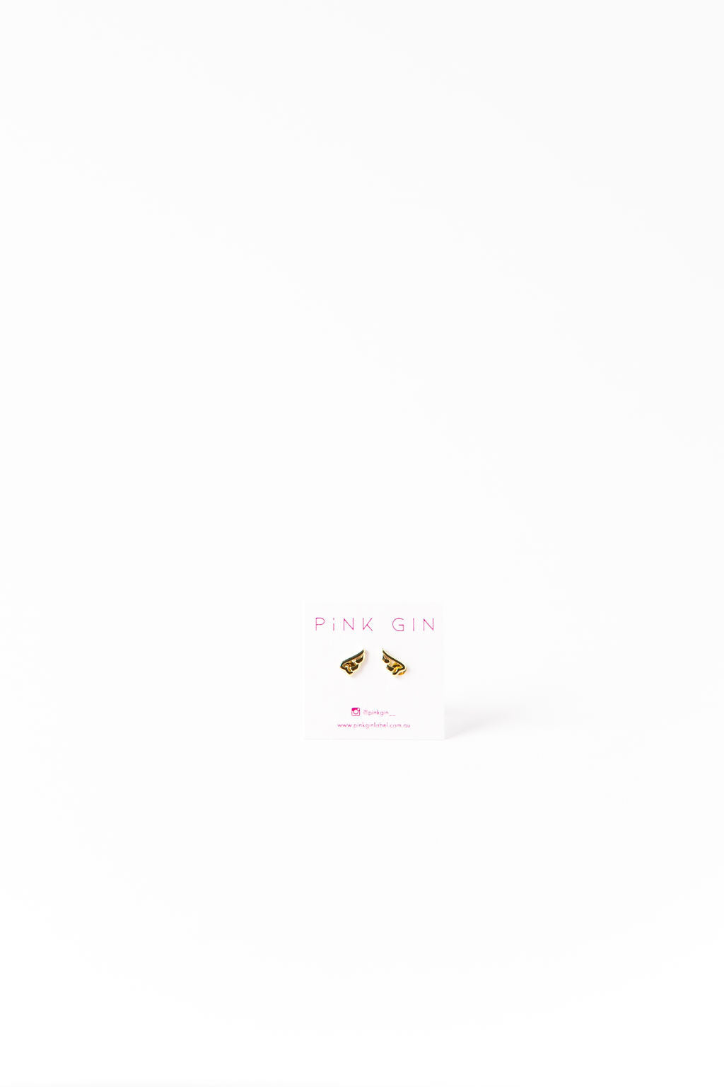 Pink Gin Angels Love Earrings - Gold