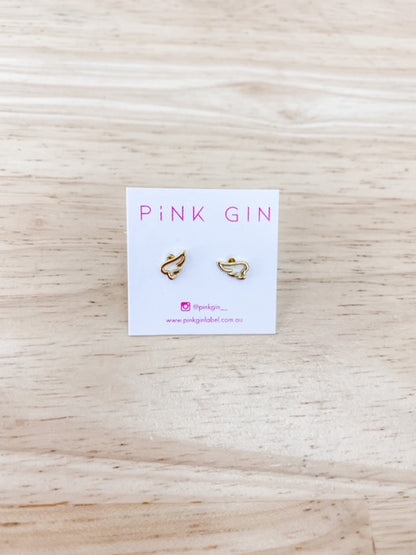 Pink Gin Angels Love Earrings - Gold