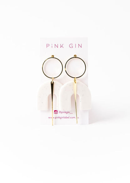 Pink Gin Isla Earrings - White